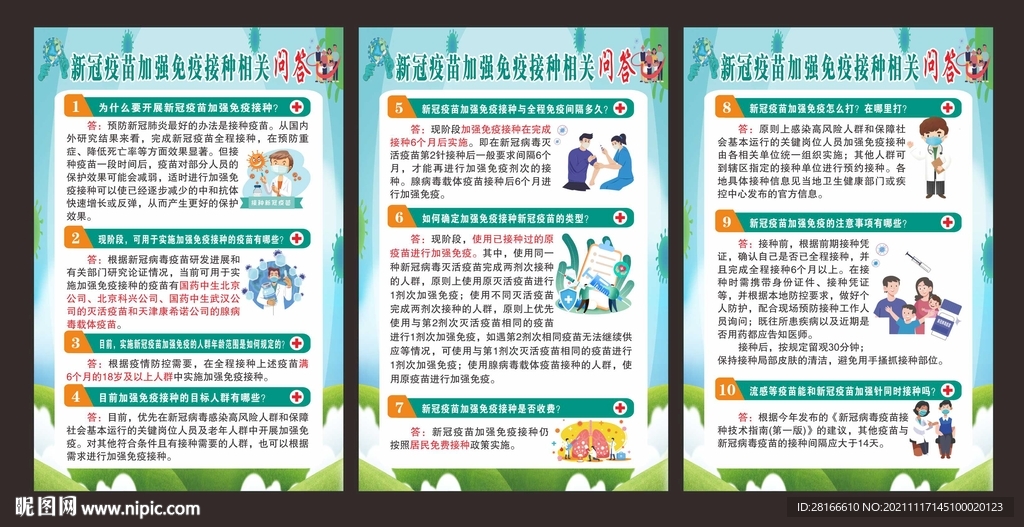 加强针接种相关问答展板