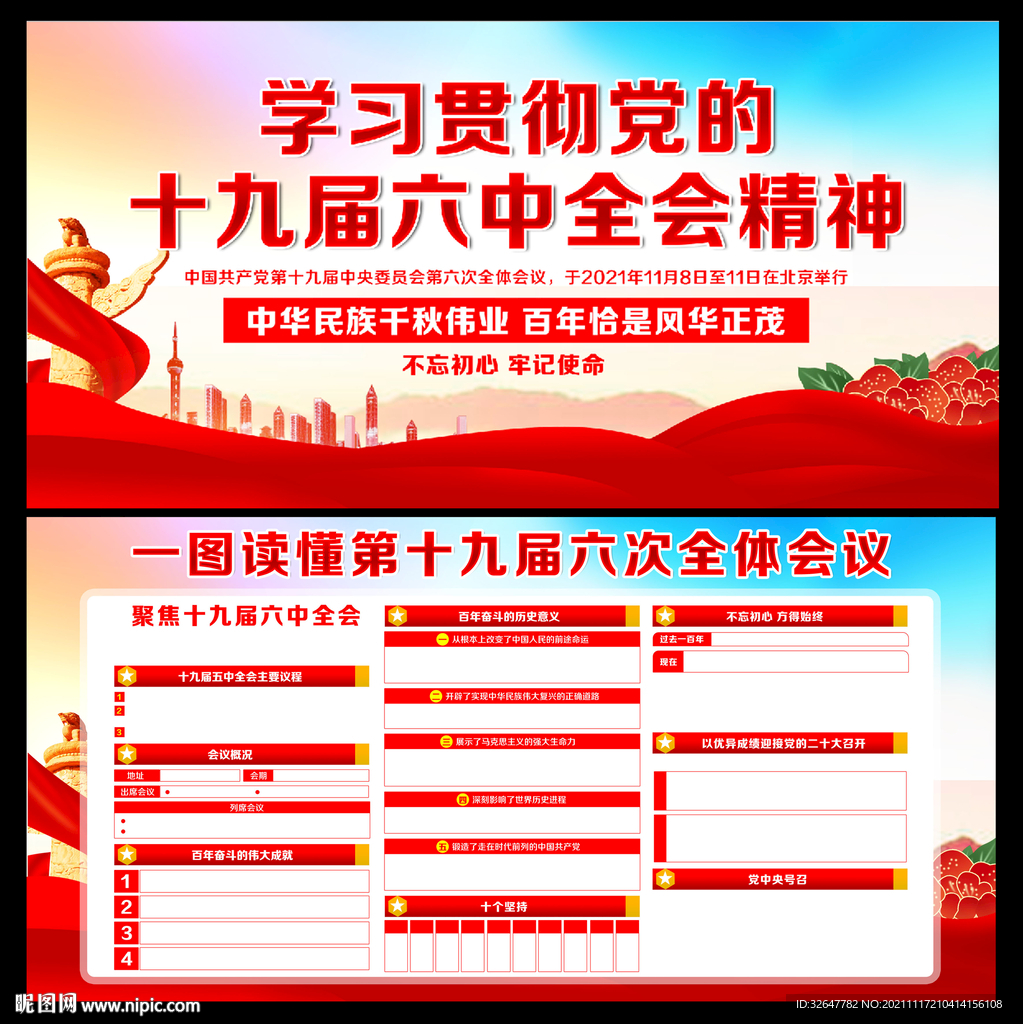 十九届六中全会展板