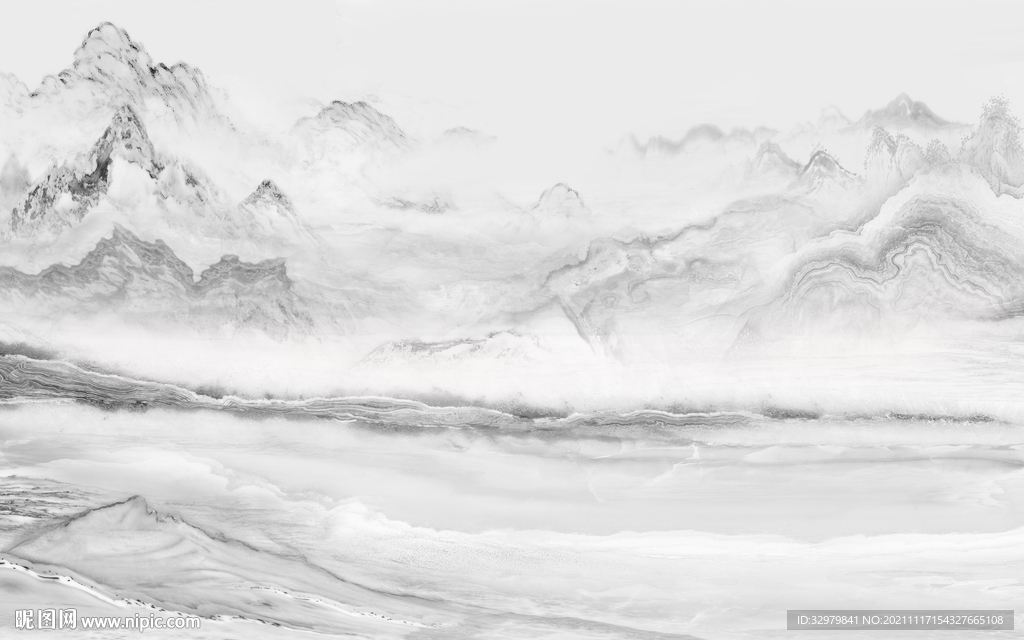 石纹客厅背景山水 TIF分层