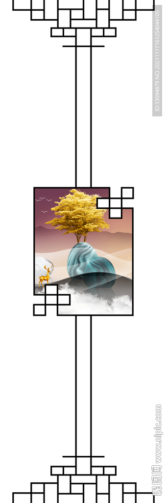 高清分层透明底平开门打印图