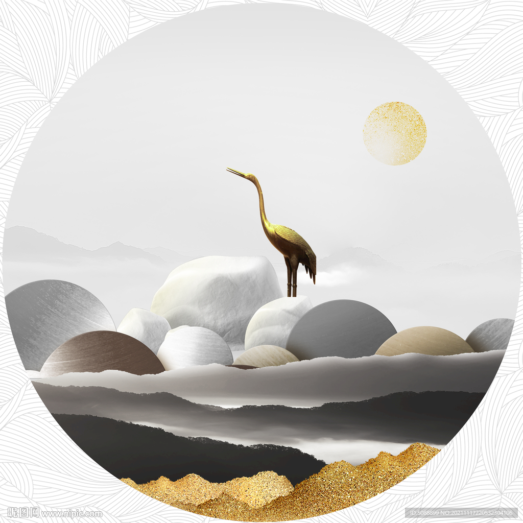 风景山水装饰画 客厅书房 鹤