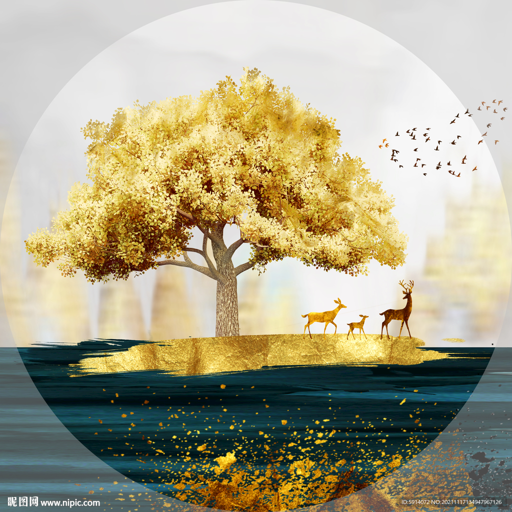 装饰画 晶瓷画 新中式