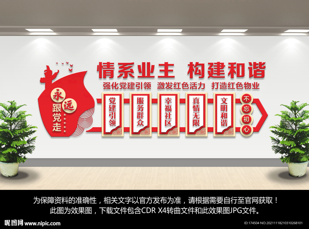 红色物业文化墙
