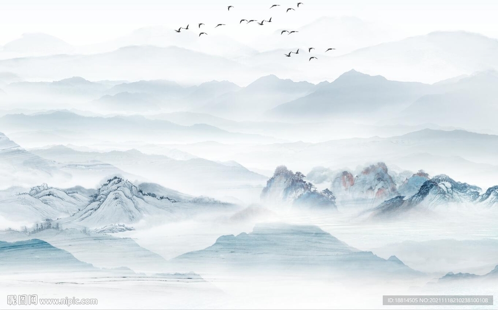 现代简约新中式背景墙