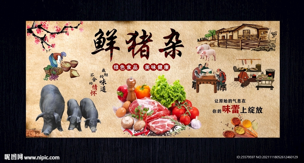 鲜猪杂文化墙