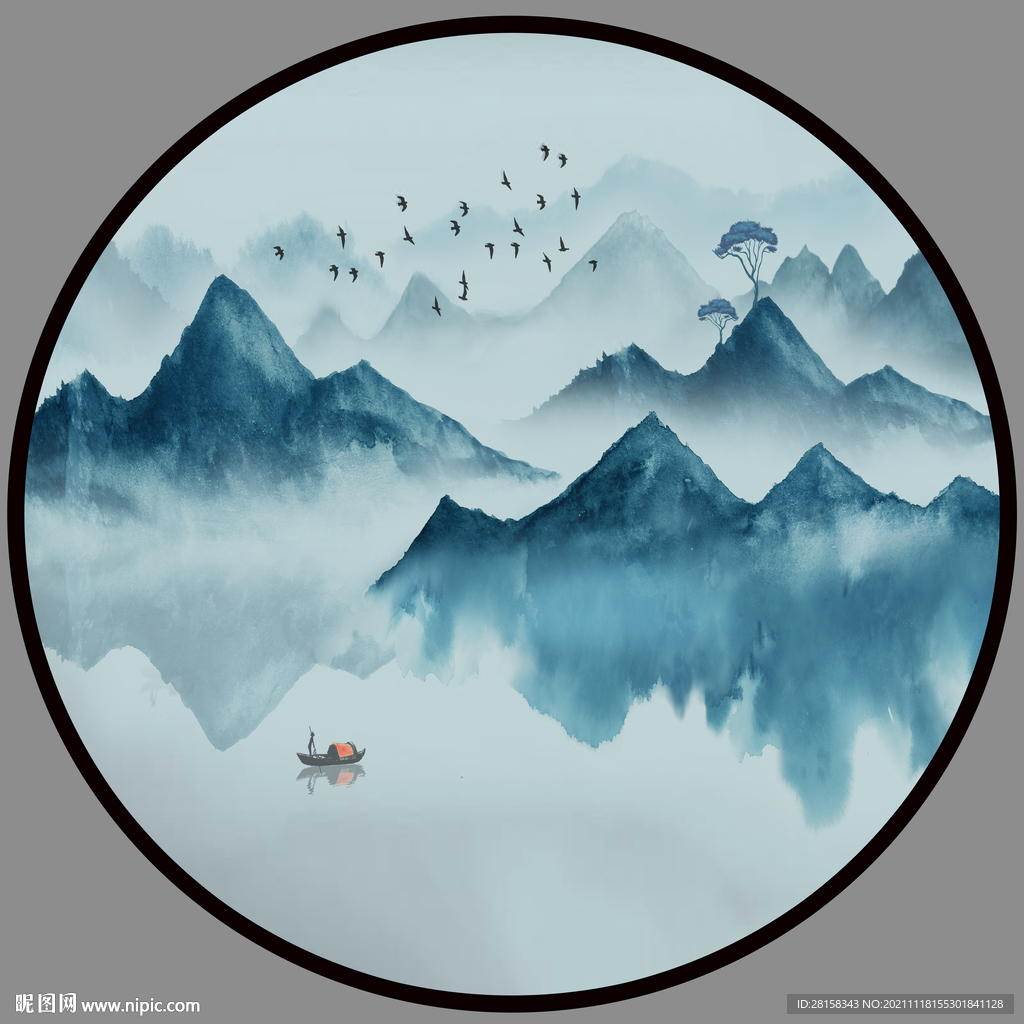 水墨山水画 