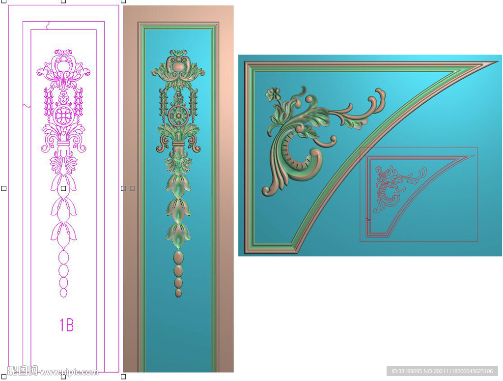洋花屏风护墙板影视墙欧式精雕图