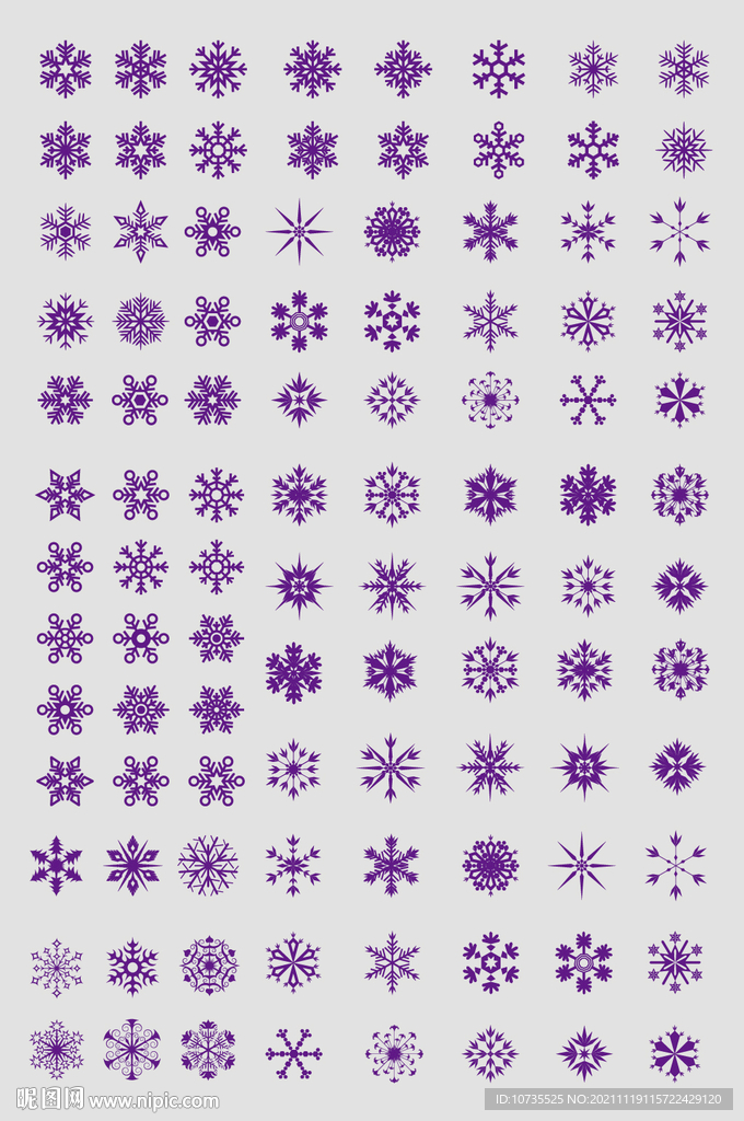 AI矢量雪花元素