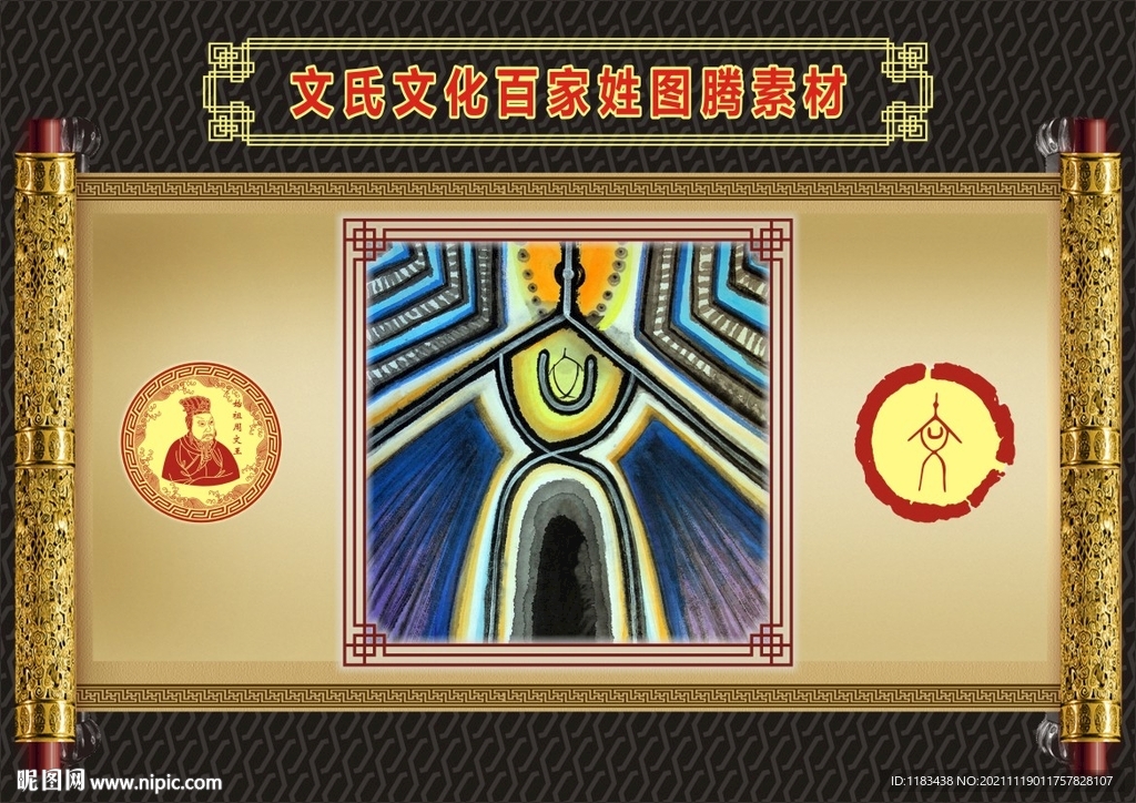文氏文化百家姓图腾素材
