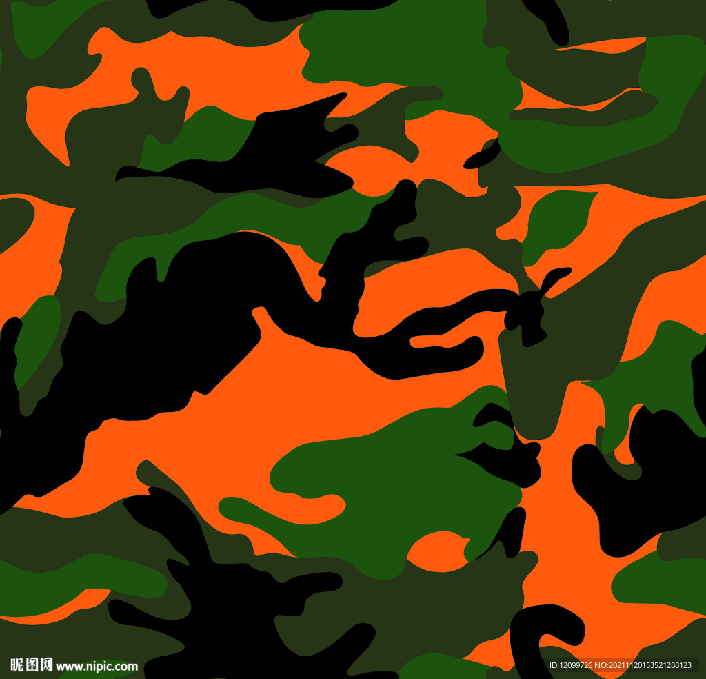橙色迷彩数码印花