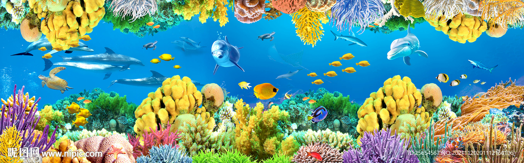 梦幻海底世界3D空间全屋背景墙