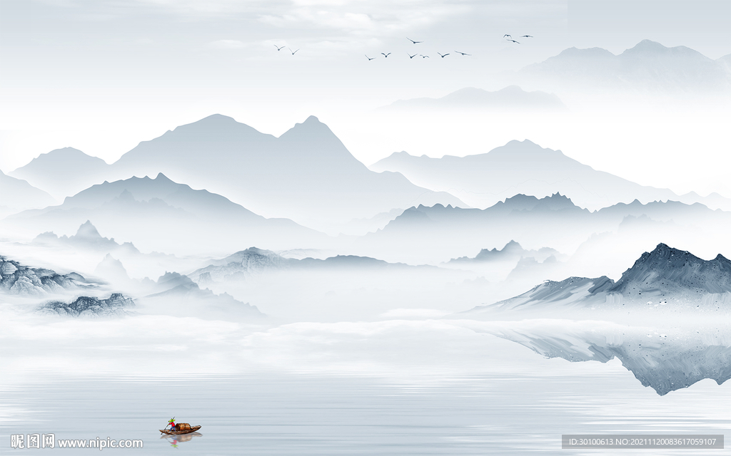 爆款背景画山水 TIF分层图