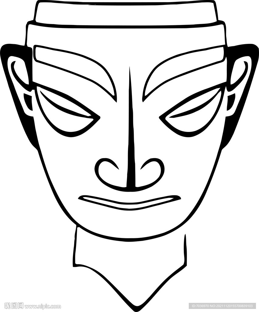 出土面具纹样头像