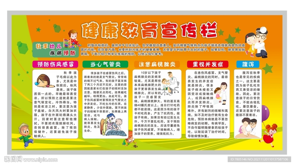 秋季健康教育宣传栏