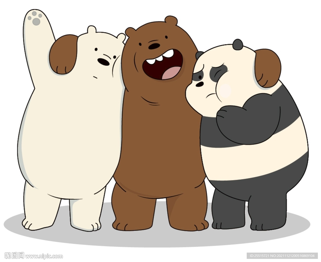 三只卡通小熊