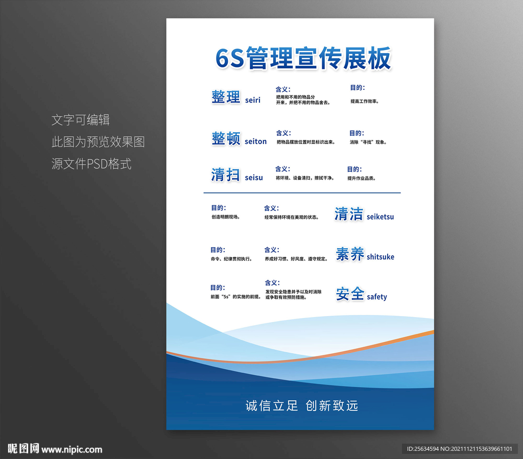 6S管理车间6S管理制度展板