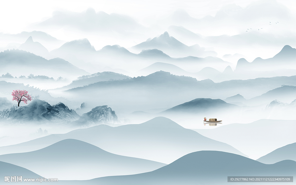 人气山水背景新画 tif分层