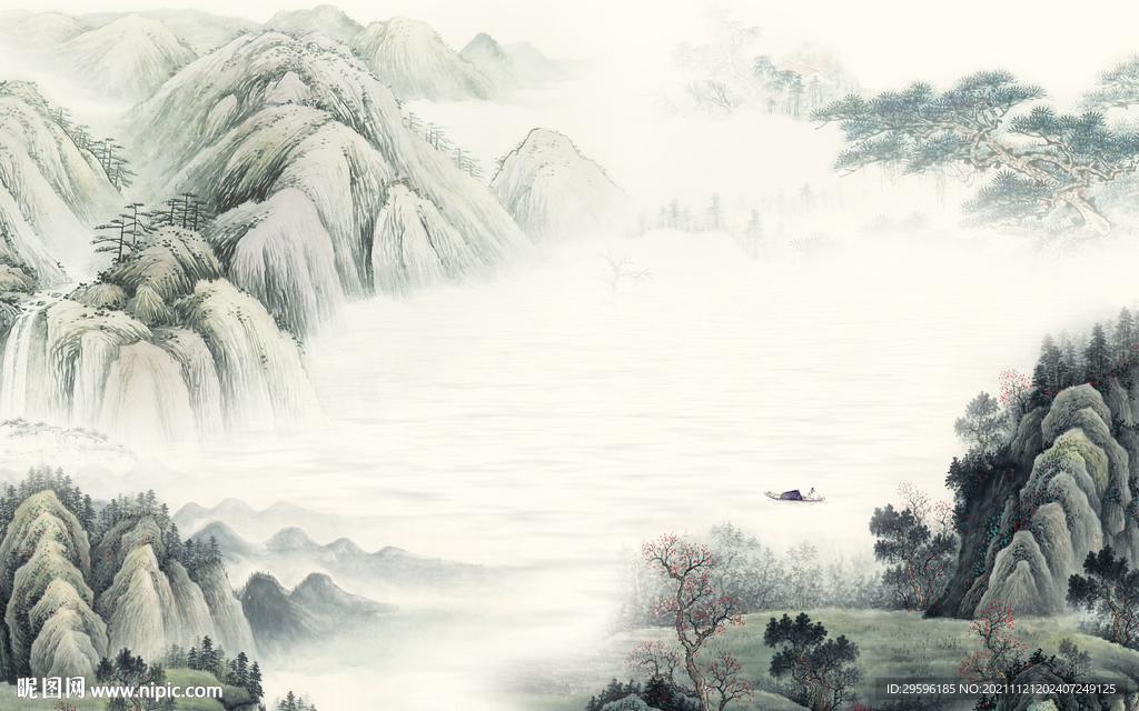 中式 山水爆款墙画 TIF文件