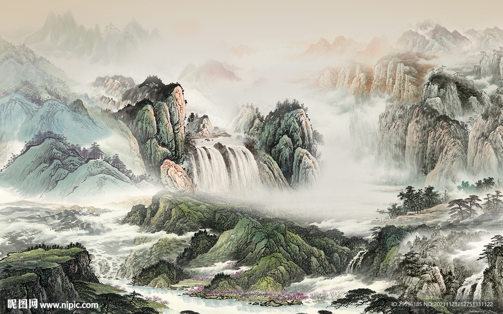 高清山水爆款墙画 TIF文件