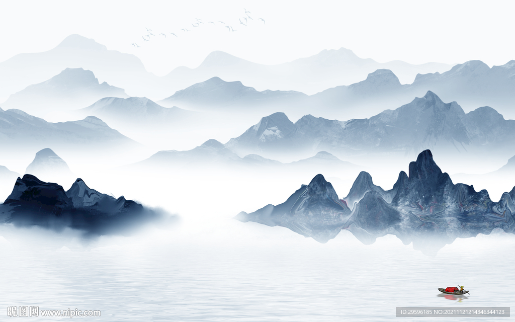 高档 山水爆款墙画 TIF文件