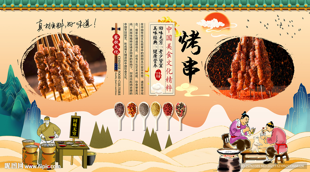 烤串背景墙