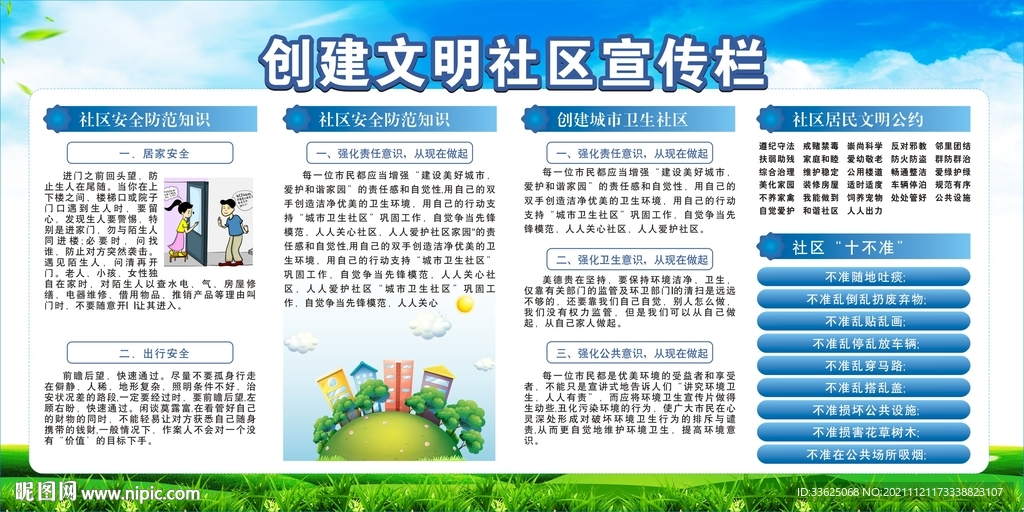 创建文明社区宣传栏