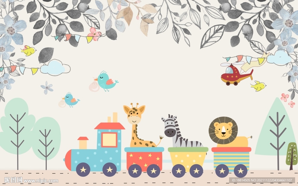 卡通儿童背景墙