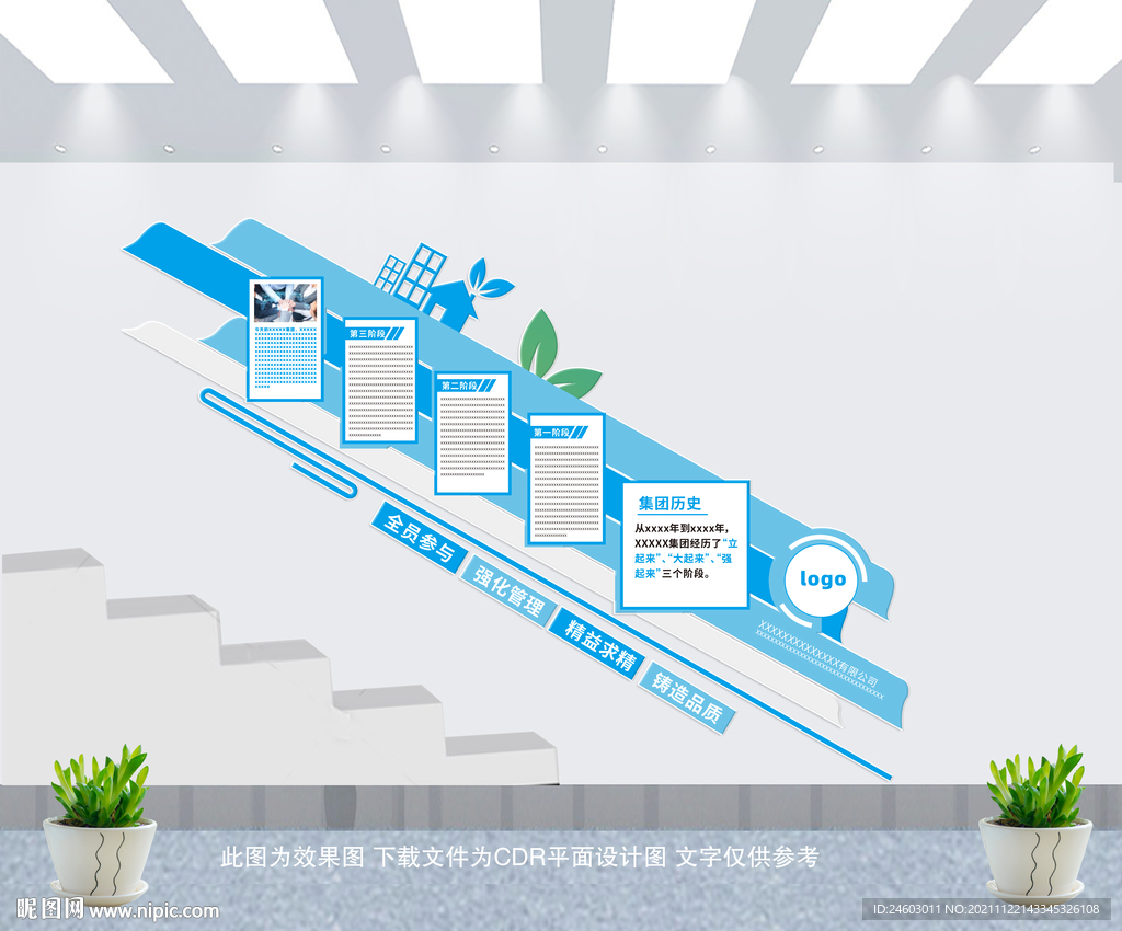 企业楼梯文化墙