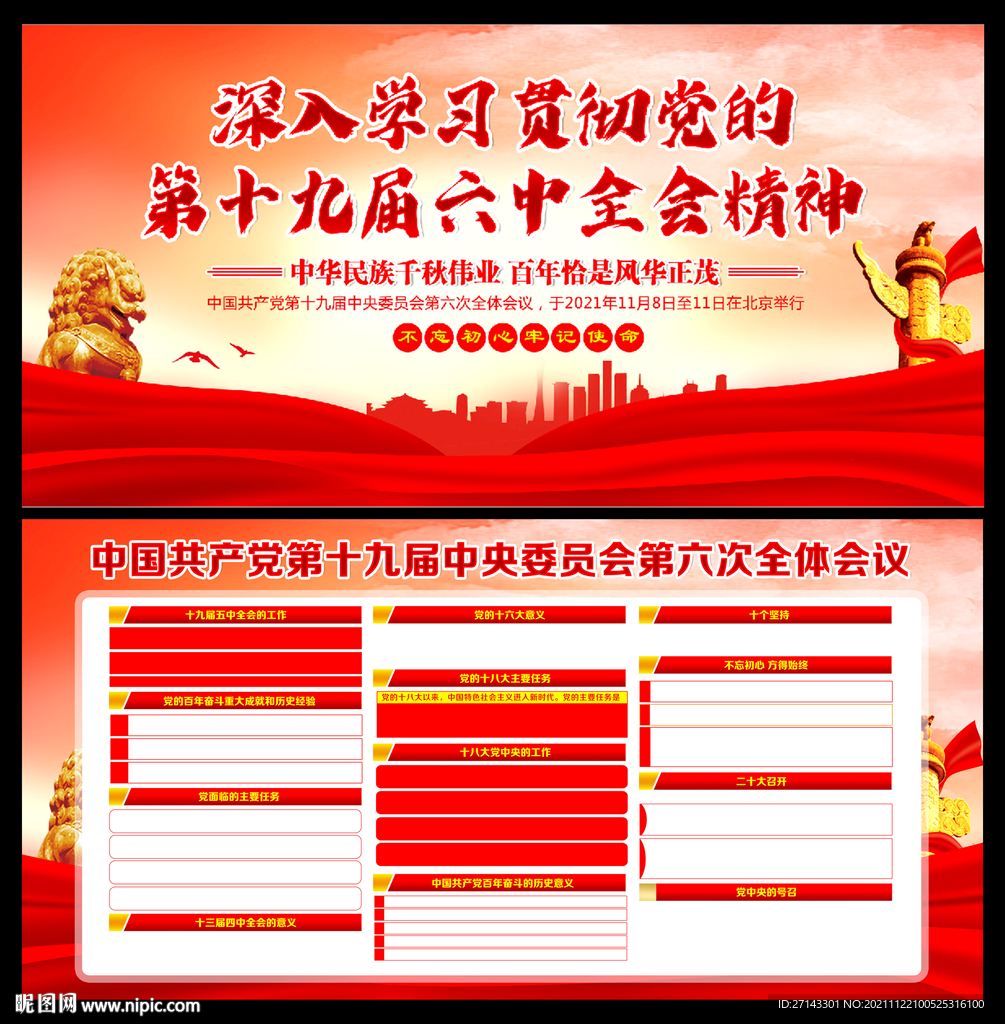 六中全会展板