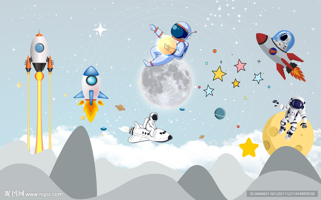 卡通儿童房背景墙