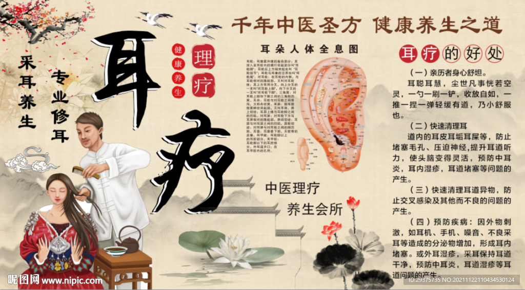耳疗工装背景墙