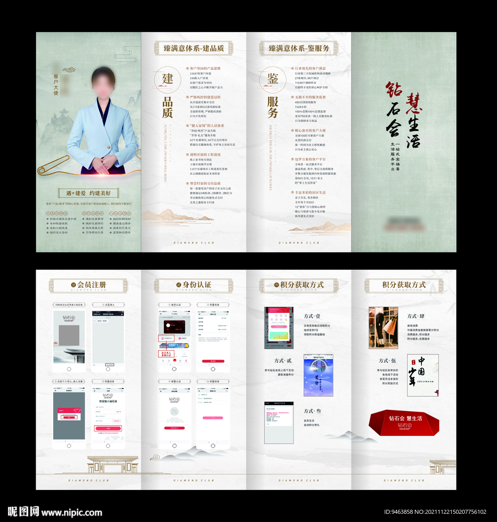 中式三折页