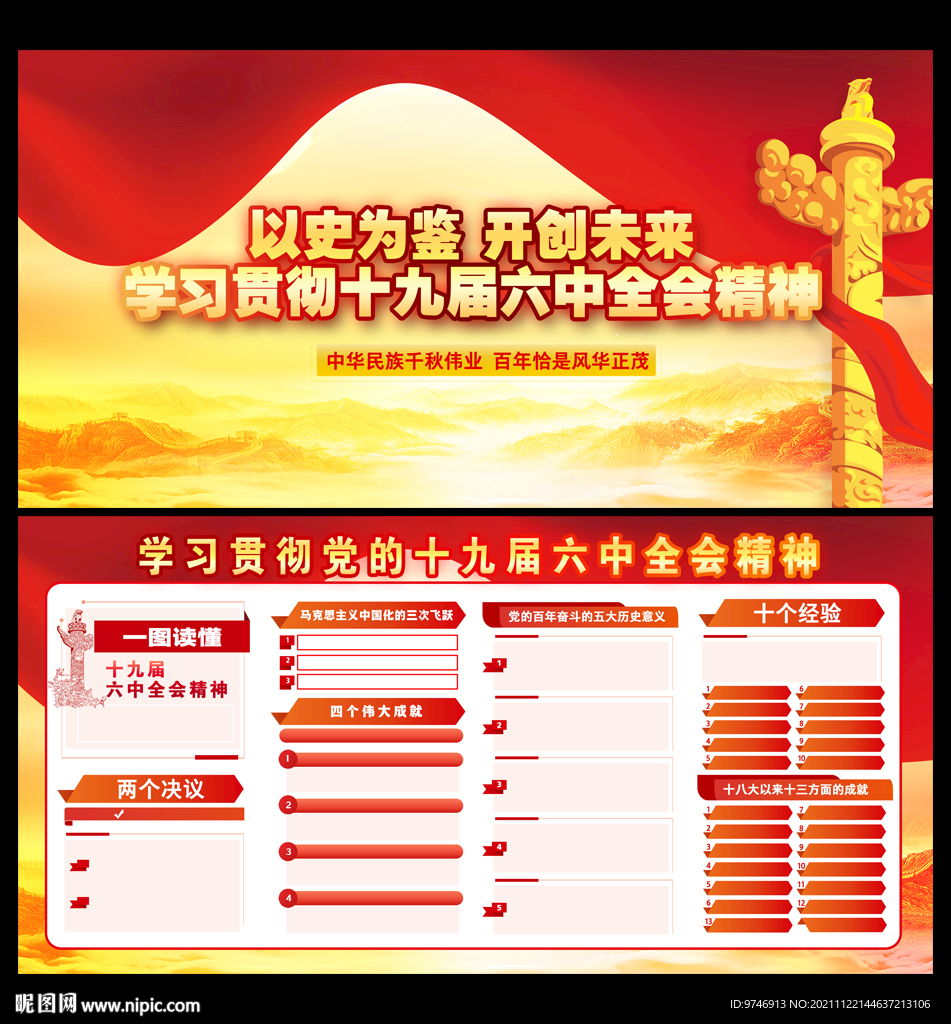 十九届六中全会宣传栏