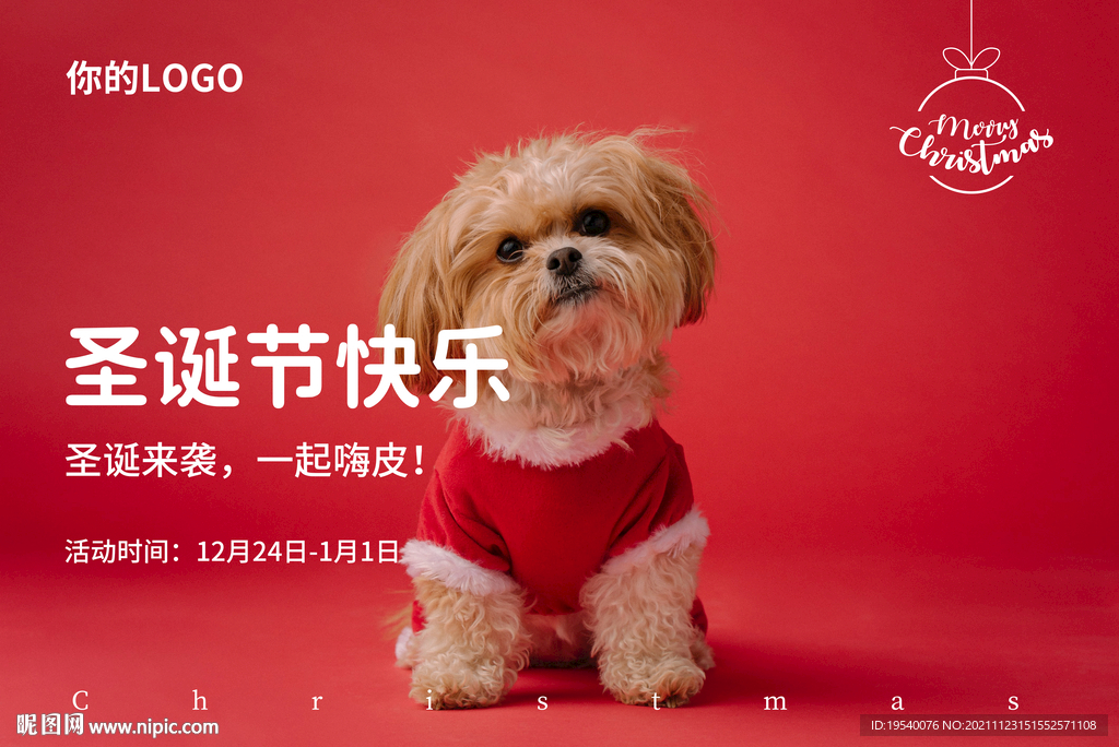 宠物圣诞节海报