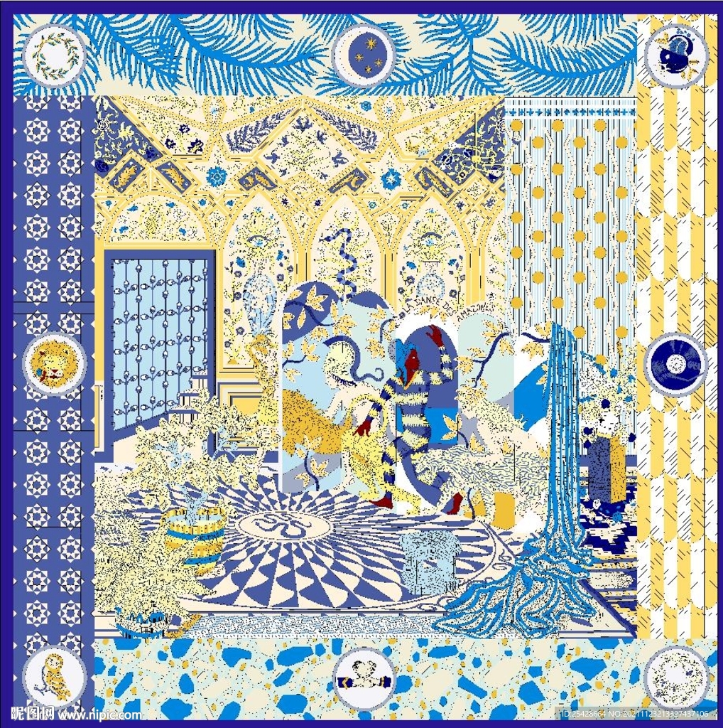 大牌方巾