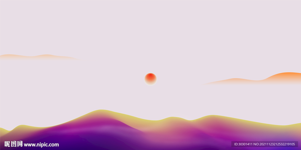 唯美地产山水海报背景墙