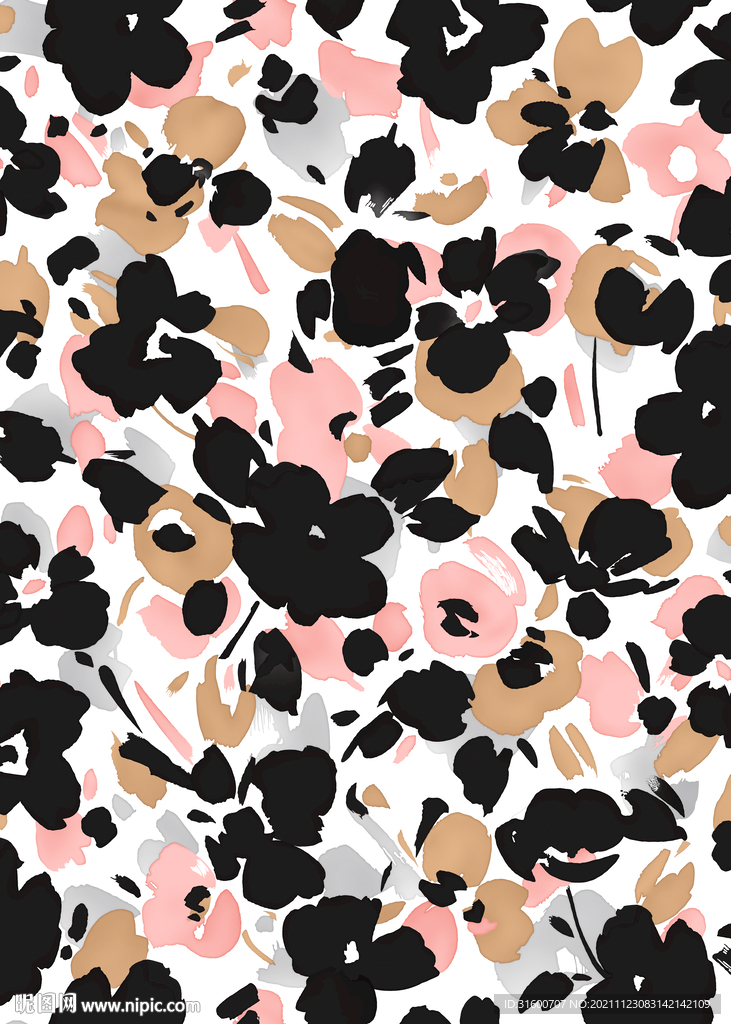 传统色块小碎花