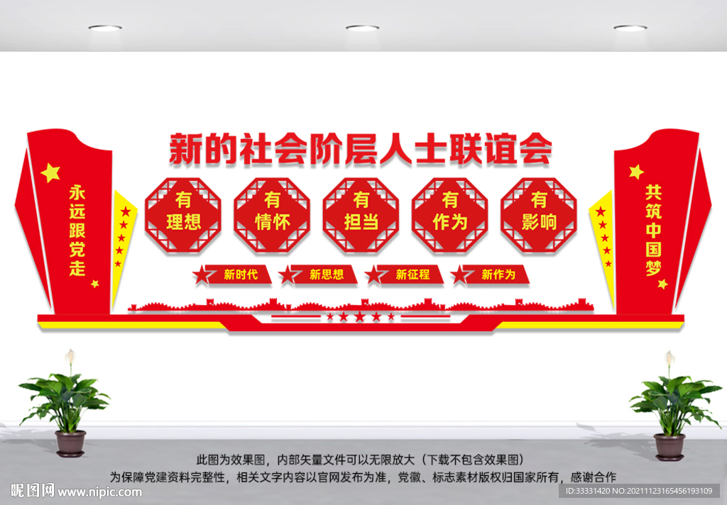 新的社会阶层人士联谊会文化墙