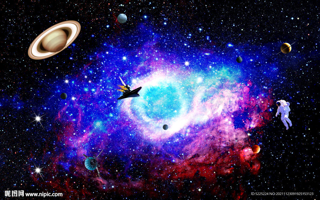 科幻星空背景墙