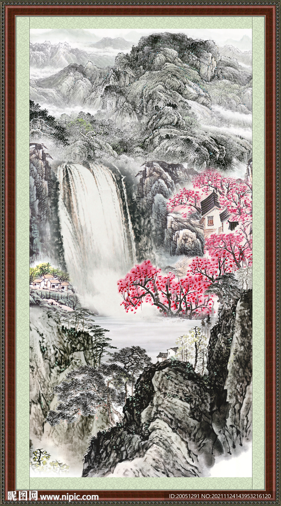 竖幅国画 