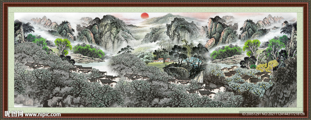 装饰山水画 
