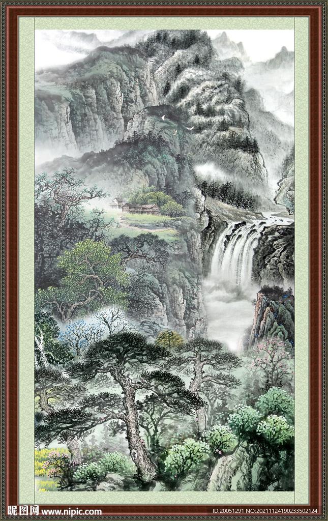 竖幅国画 