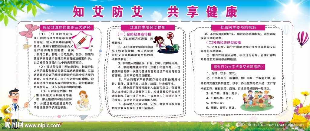 预防艾滋病宣传栏