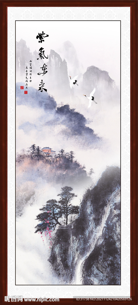 竖幅山水画