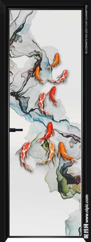 高清分层透明底平开门打印图