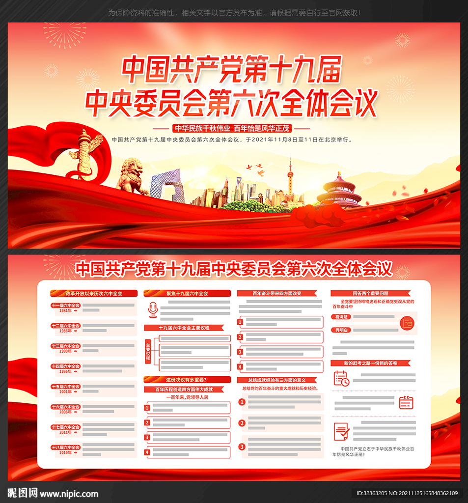 党的十九届六中全会宣传栏
