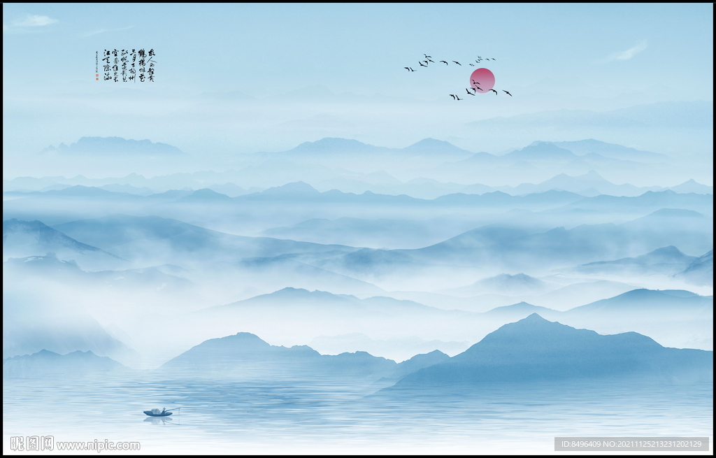 中国风意境山水背景