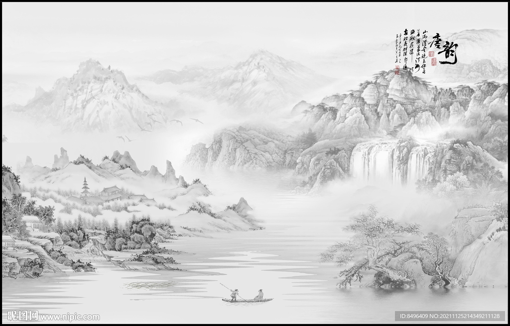 新中式山水画 