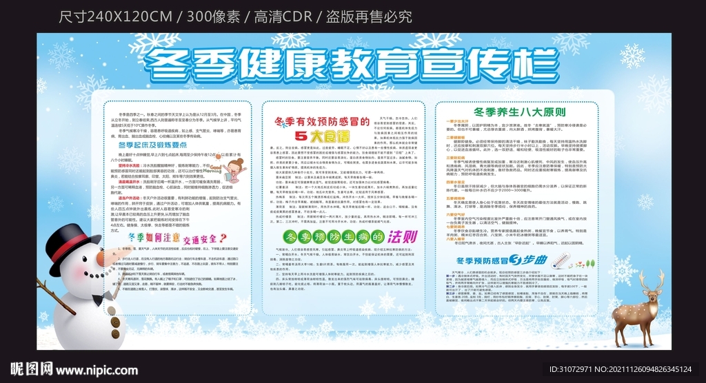 冬季健康知识宣传栏