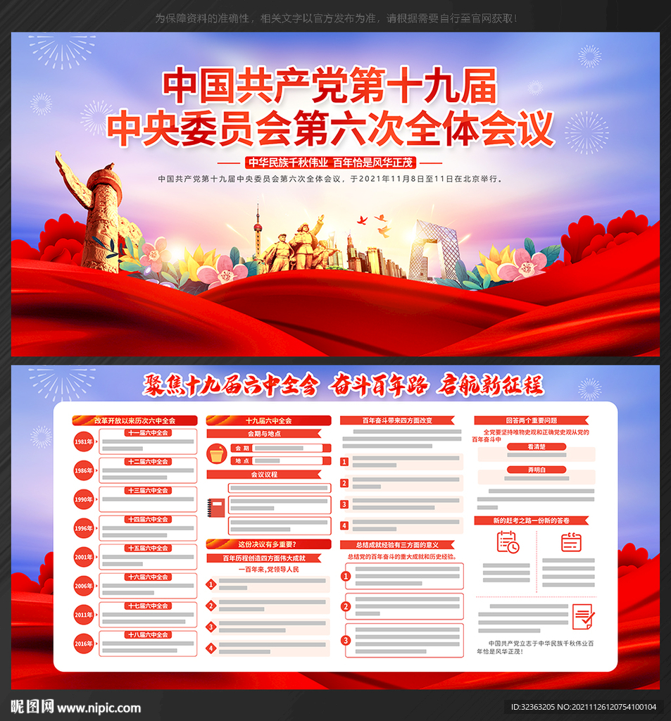 十九届六中全会宣传展板
